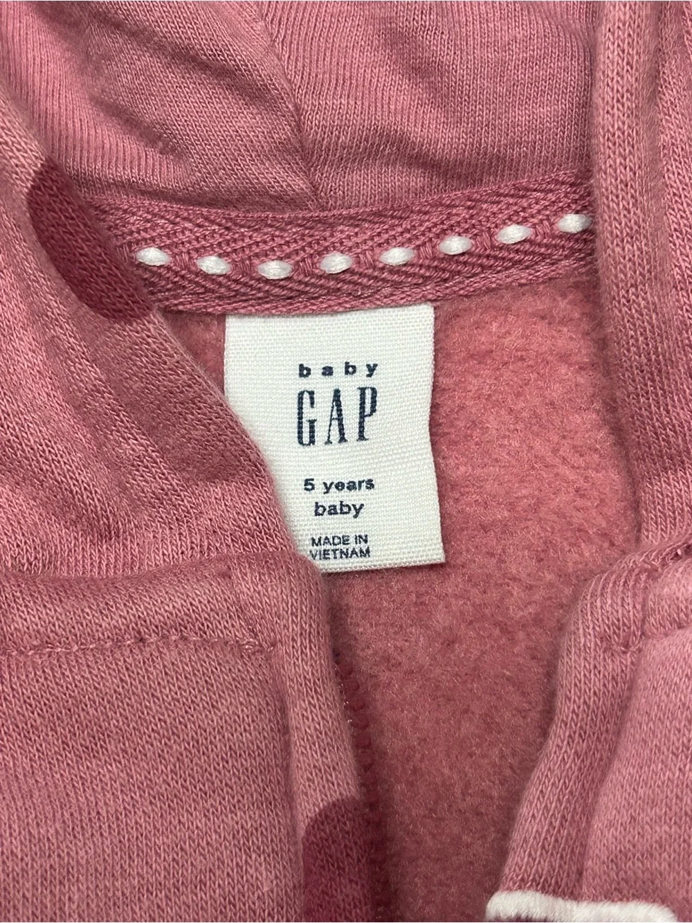 GAP Girls Dusty Rose Polka Dot Zip-Up Hoodie Size 5 years